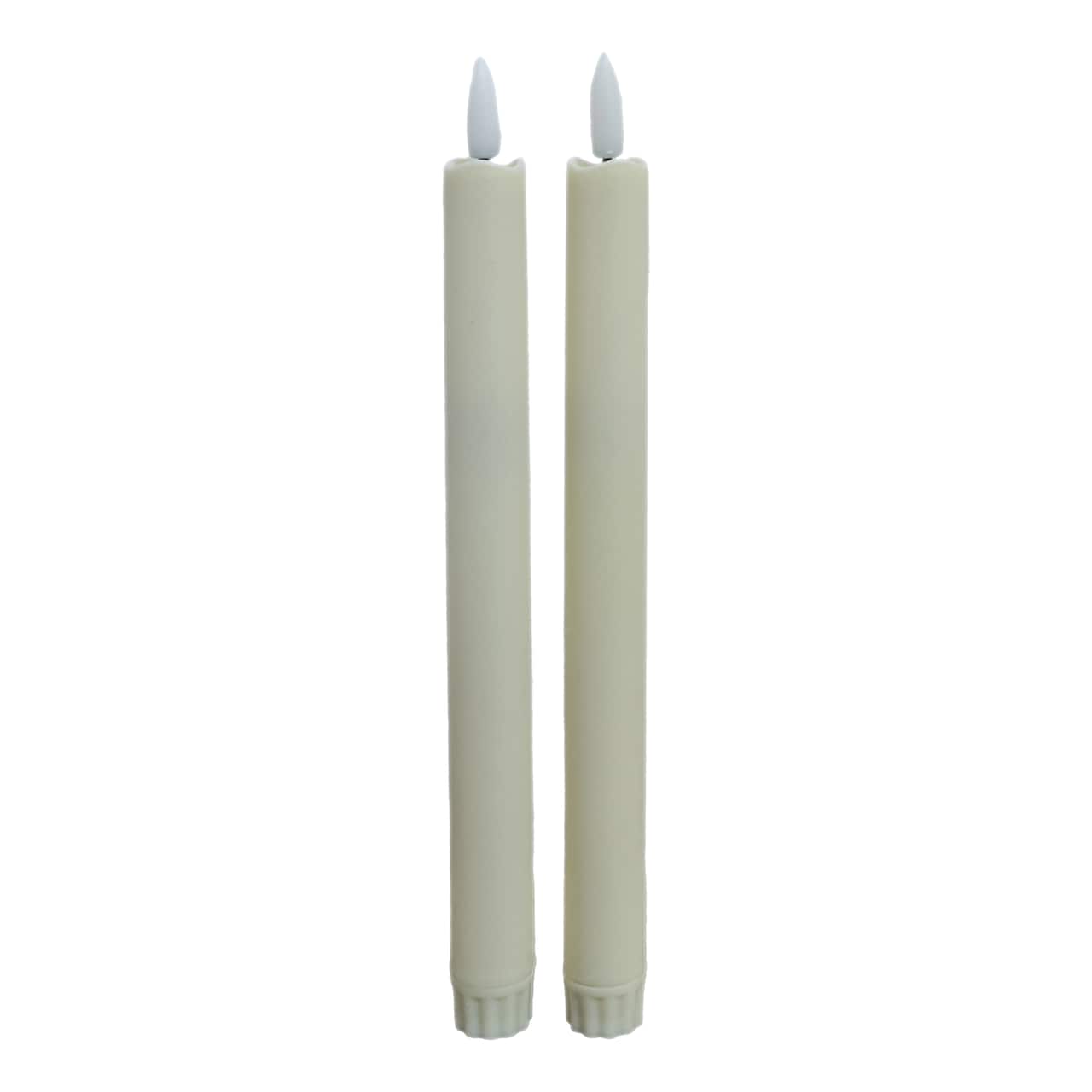 10" Flickering LED Wax Taper Candles, 2ct. by Ashland®